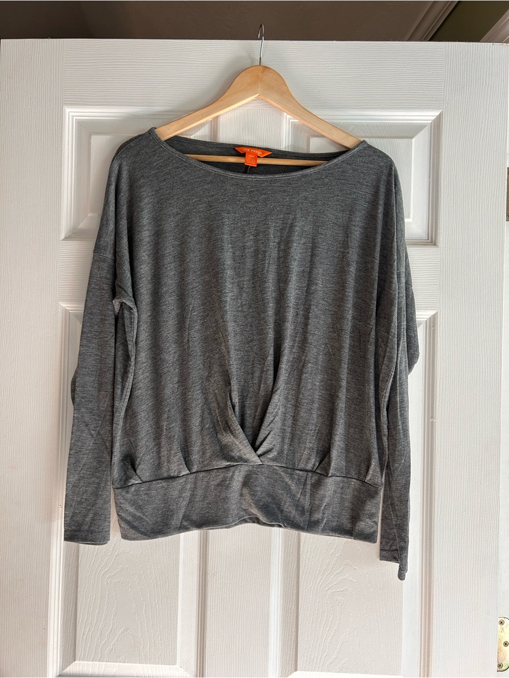 Joe Fresh Gray Twist-Front Lightweight Pullover